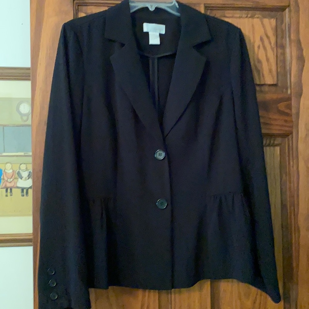 Vintage Spiegel black blazer with fluted bottom